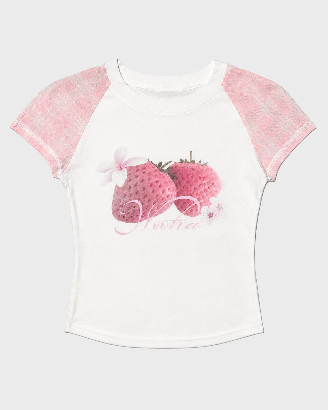 Plaid Sleeve Baby Tee