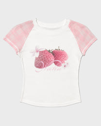 Plaid Sleeve Baby Tee