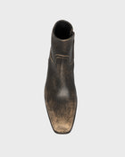 Stivale stringato in pelle martellata