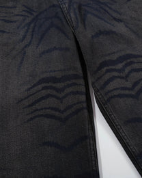 Stripe Bleed Wide Leg Jeans
