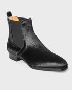 Stivale stringato in pelle martellata