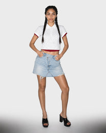 Offset Denim Skirt
