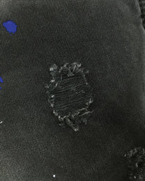 Black Denim Painter Shorts