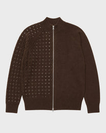 Half Cable Knit Cardigan