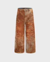 Rust Overdye Wide Jeans