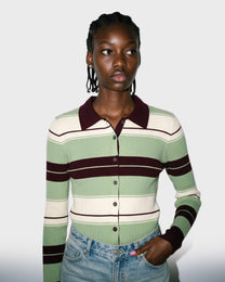 Sage Stripe Knit Cardigan