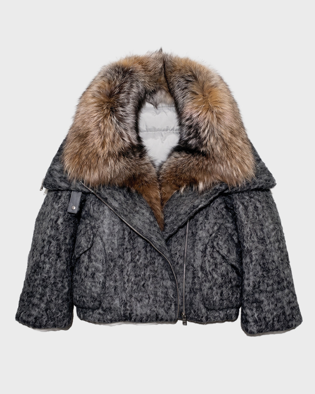 Puffed Wool Down Coat