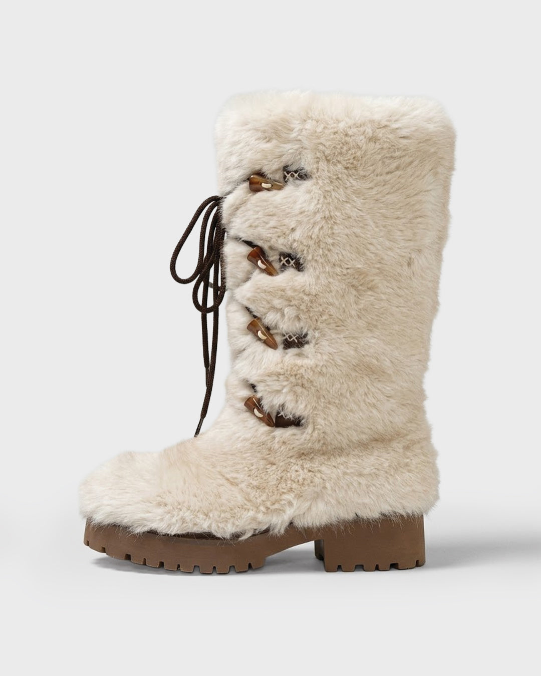 Toggle Lace Fur Boot