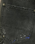 Salopette corta in denim nero