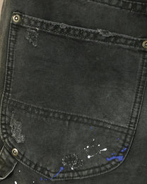 Black Denim Painter Shorts