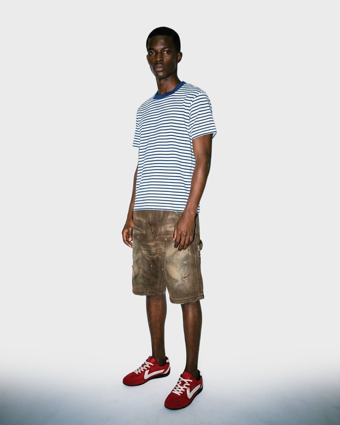 T-shirt Breton a Scollo Quadrato