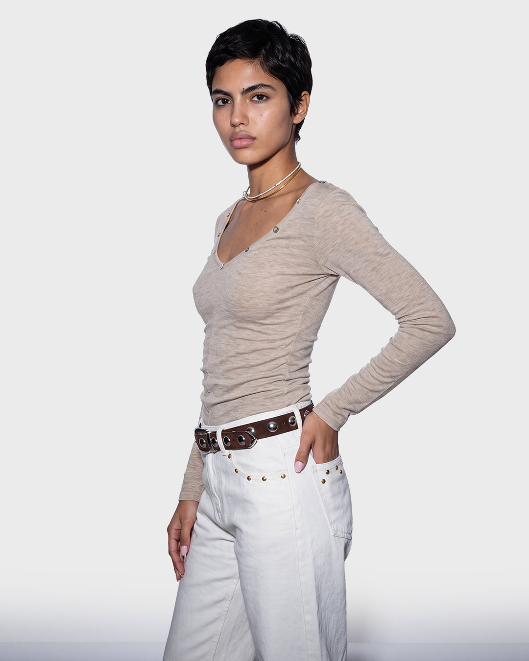 Hesse Button Knit Top