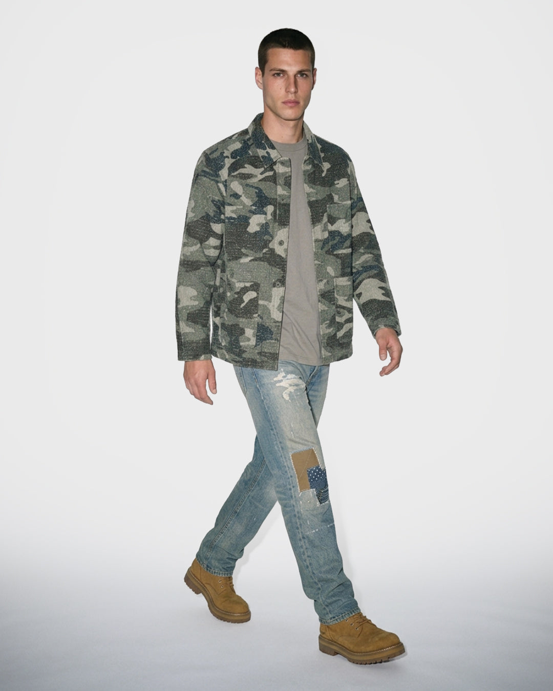 Grid Stitch Field Jacket
