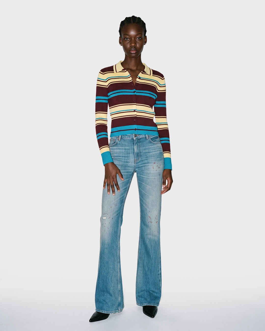 Four Stripe Cardigan Knit