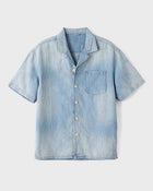Camicia da campo in morbido indaco