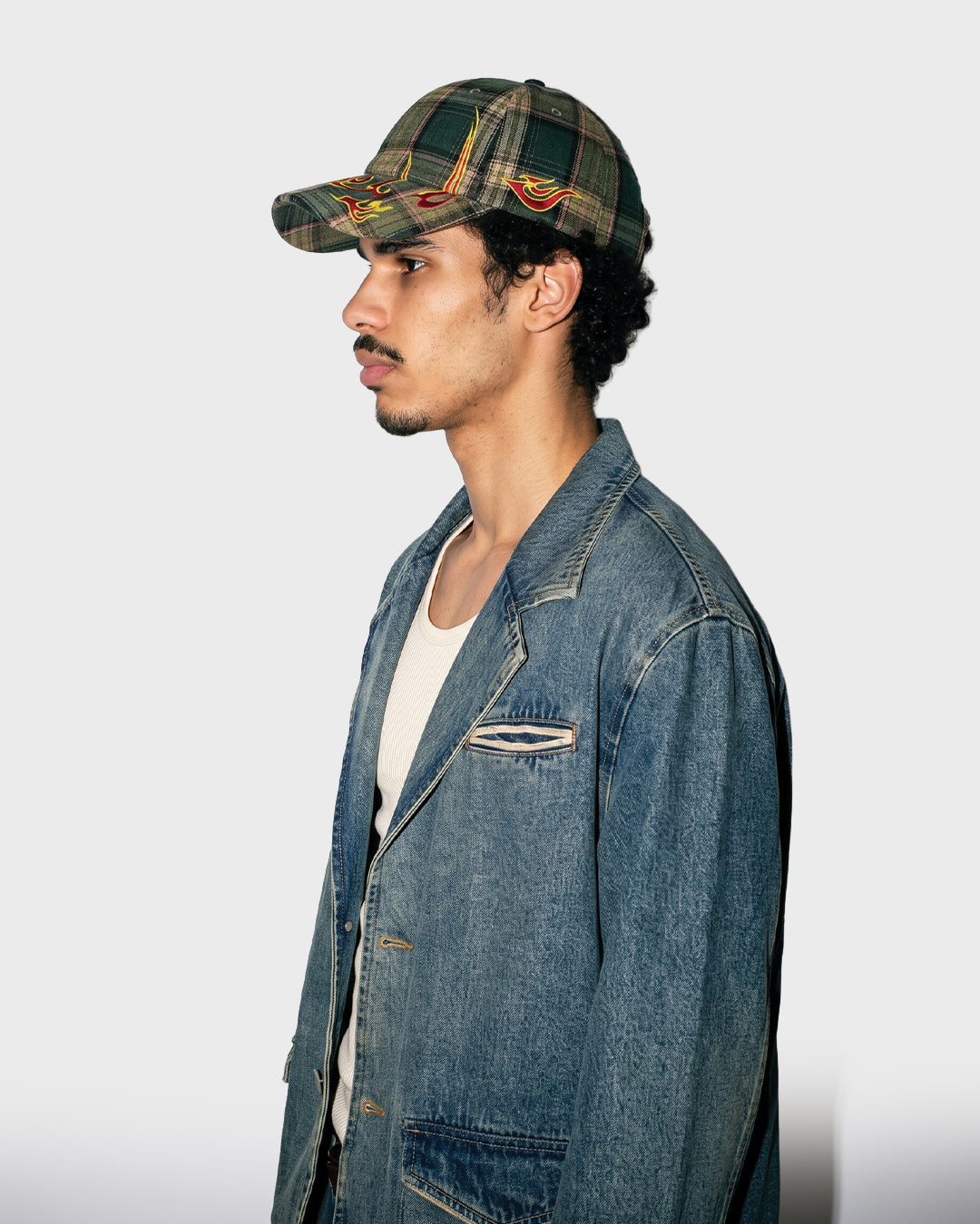 Flame Brim Tartan Cap