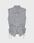 Ruched Gingham Blouse