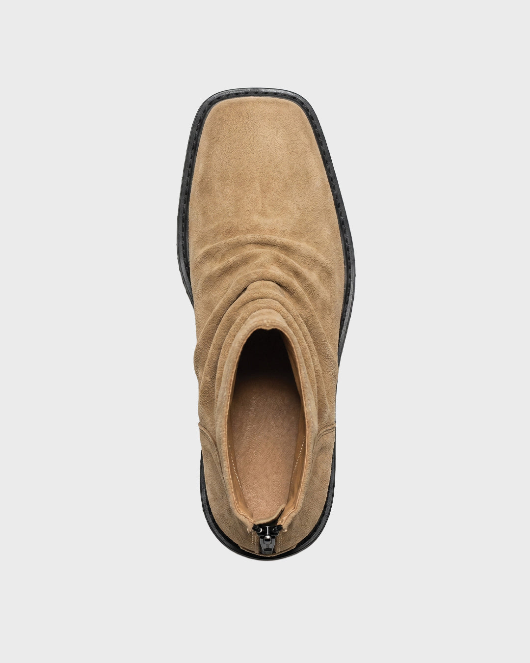 Stivale drappeggiato in pelle