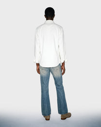 Beige Wash Flare Jeans
