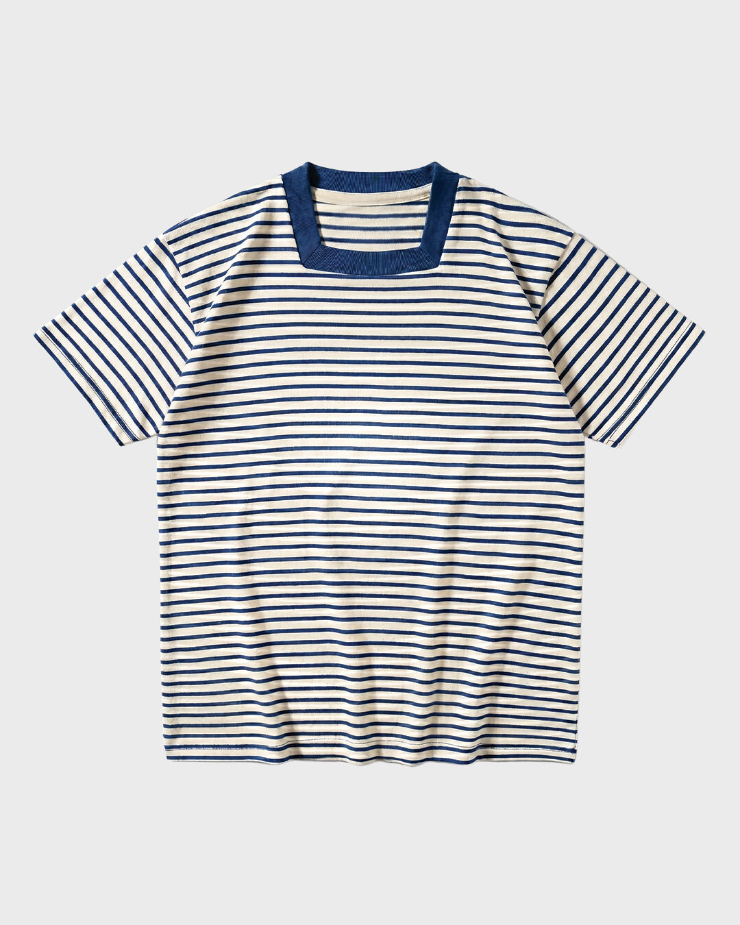 T-shirt Breton a Scollo Quadrato