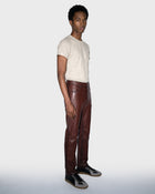 Pantaloni in pelle color sangue di bue