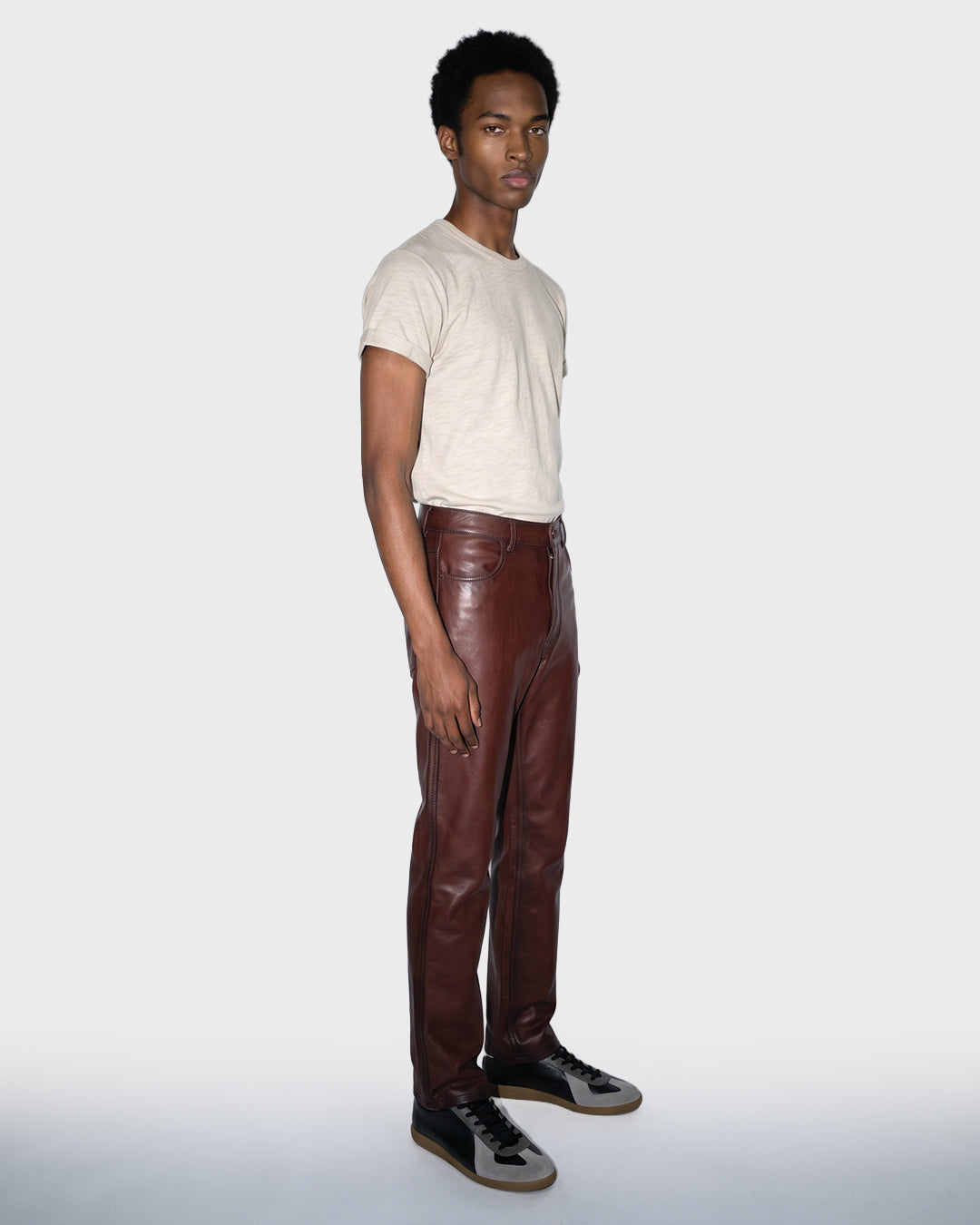 Oxblood Leather Trouser