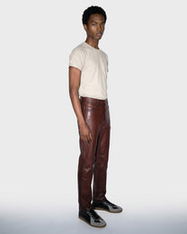 Oxblood Leather Trouser