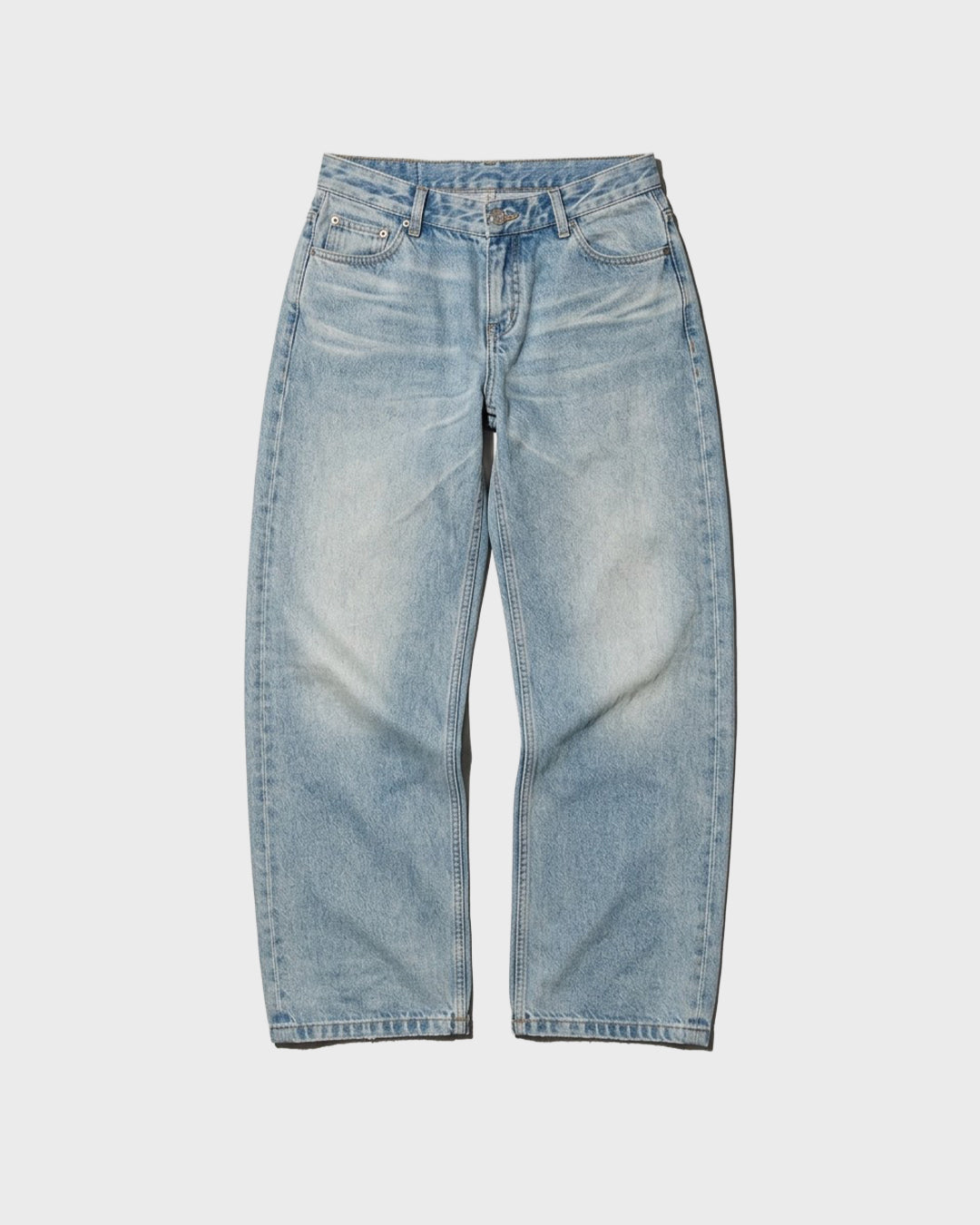 Whisker Low-Rise Straight Jeans