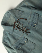 Camisa de rodeo con cordones de cuero