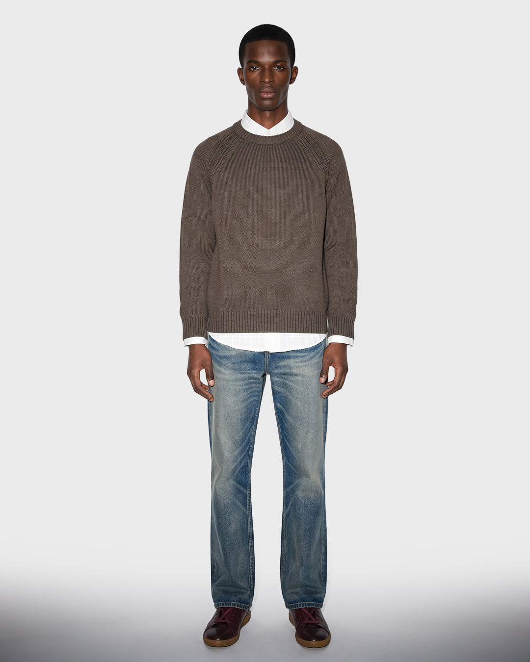 Maglione in maglia con linea raglan