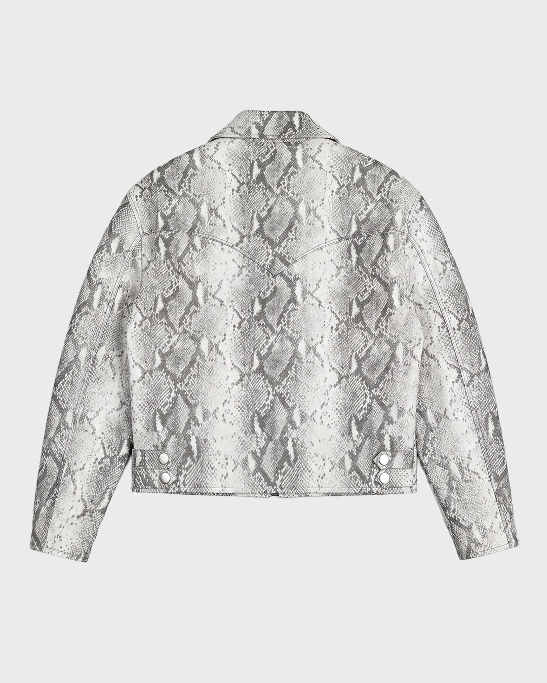 Chaqueta de piel con estampado de serpiente