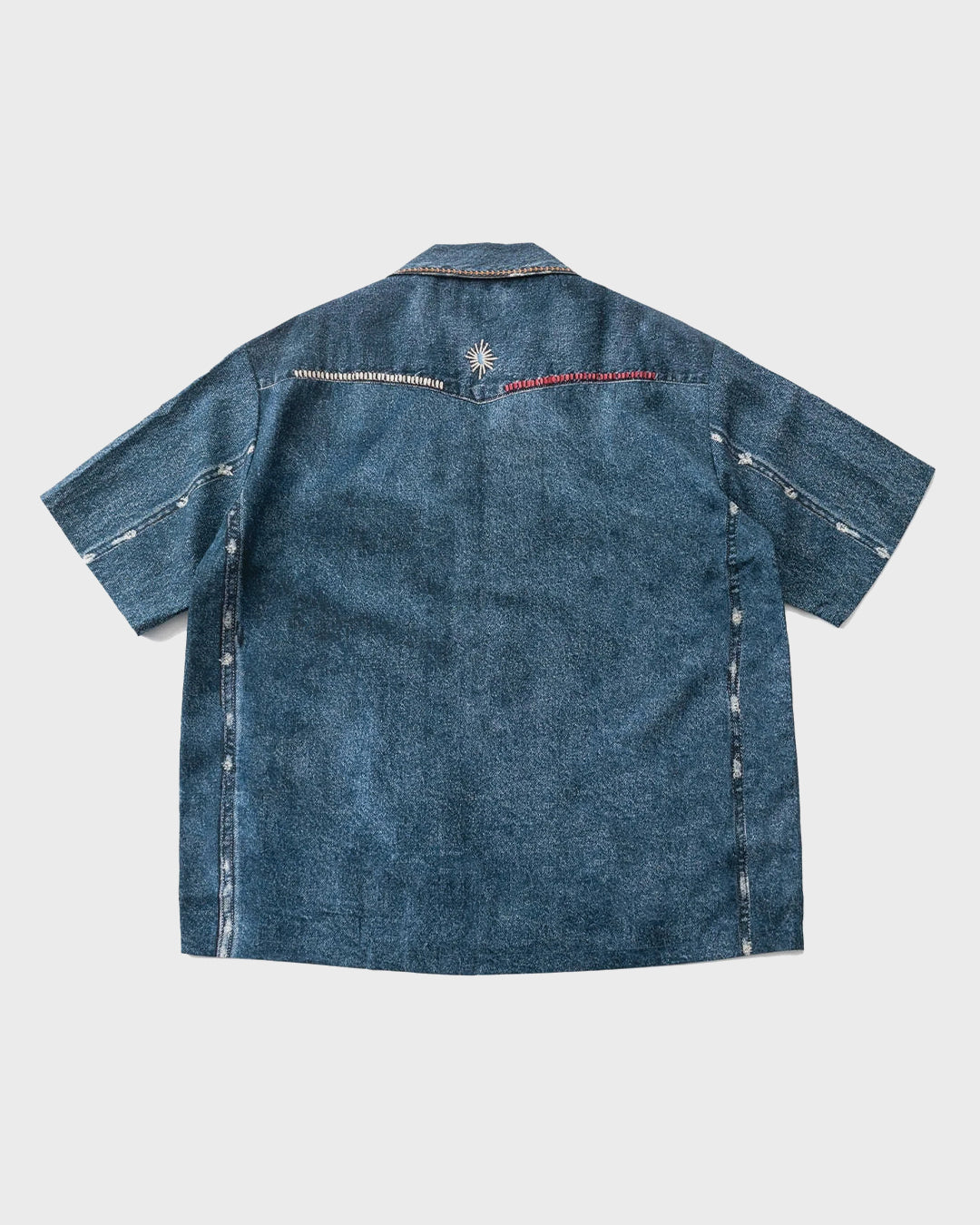 Camicia da campo Folk con stampa denim
