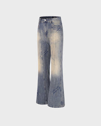 Beige Wash Flare Jeans