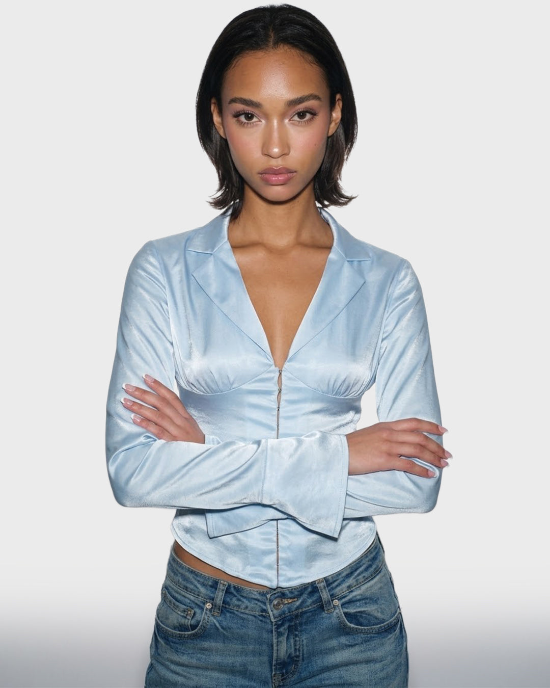 Satin Flare Blouse