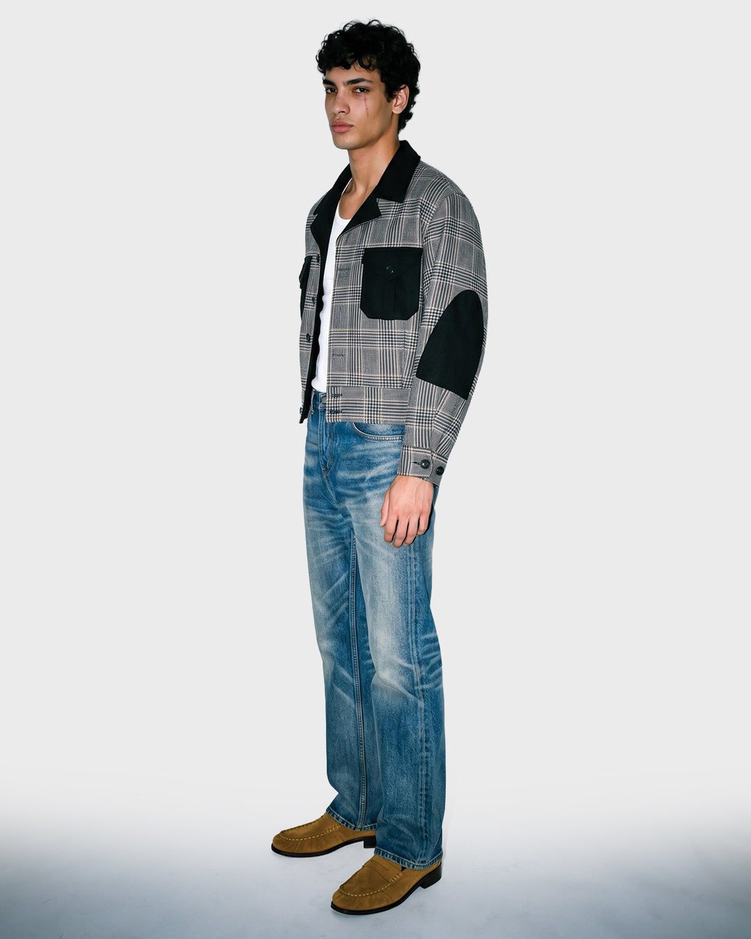 Glen Plaid Bomber Jacket