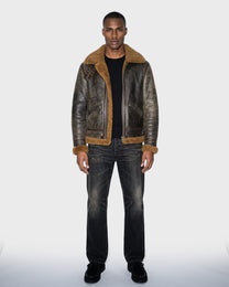 Leather Shearling Flight Jacket