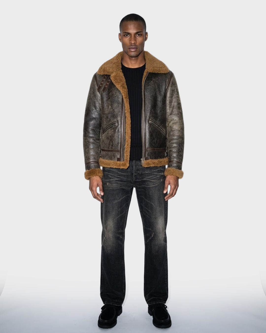 Leather Shearling Flight Jacket