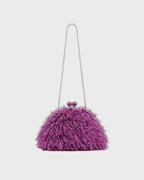 Curly Fur Crossbody Clutch