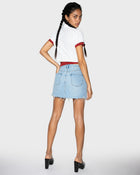 Offset Denim Skirt