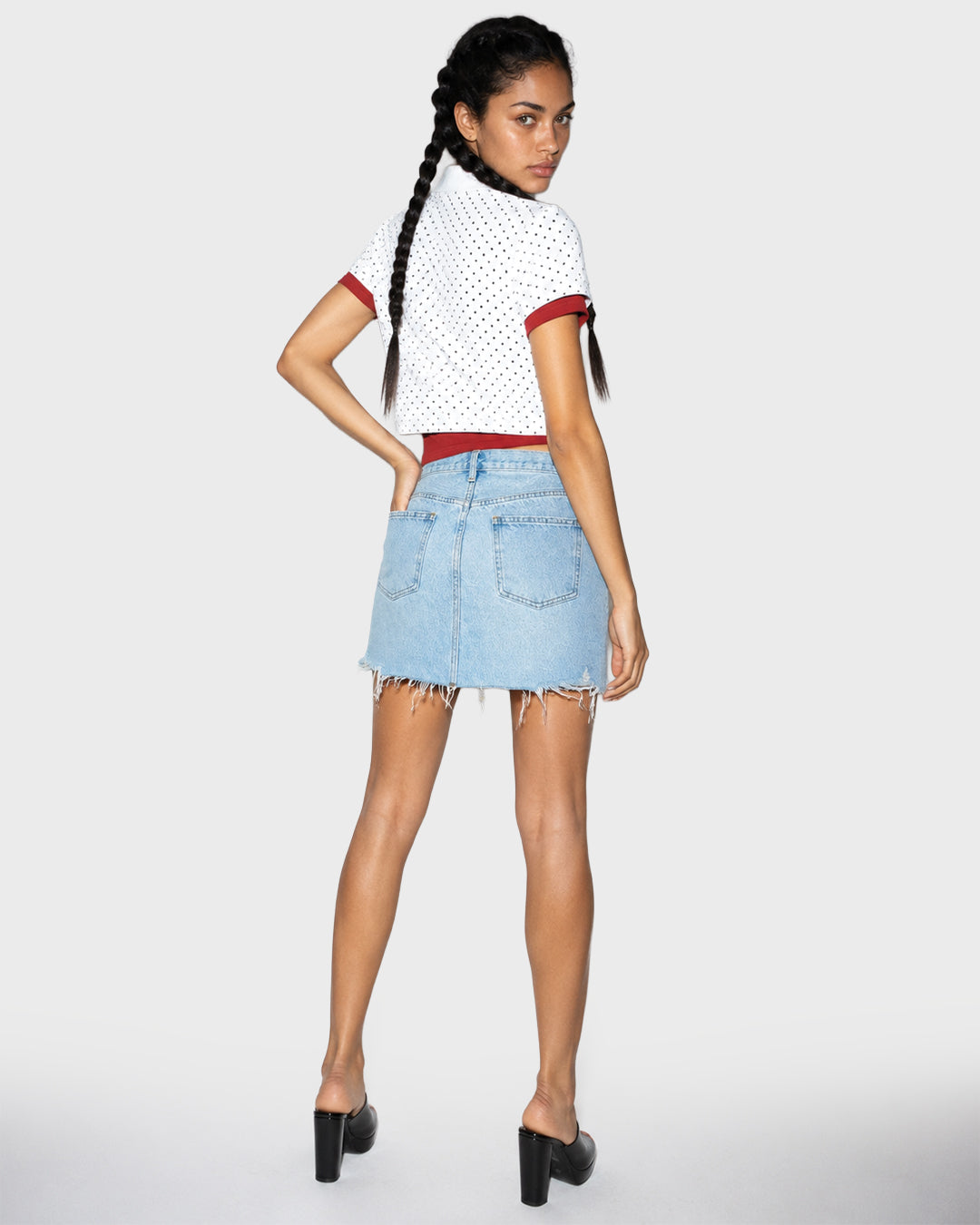 Offset Denim Skirt