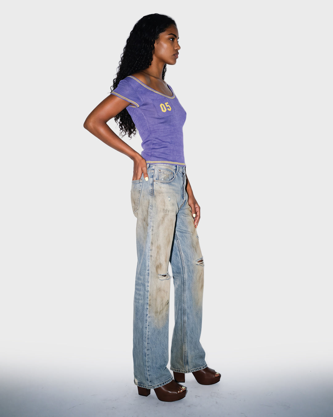 Contrast Trim Knit Tee