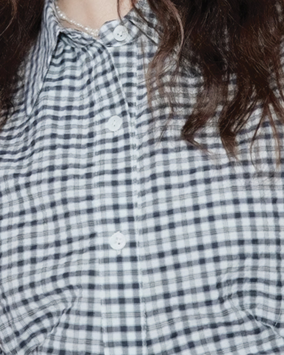 Ruched Gingham Blouse