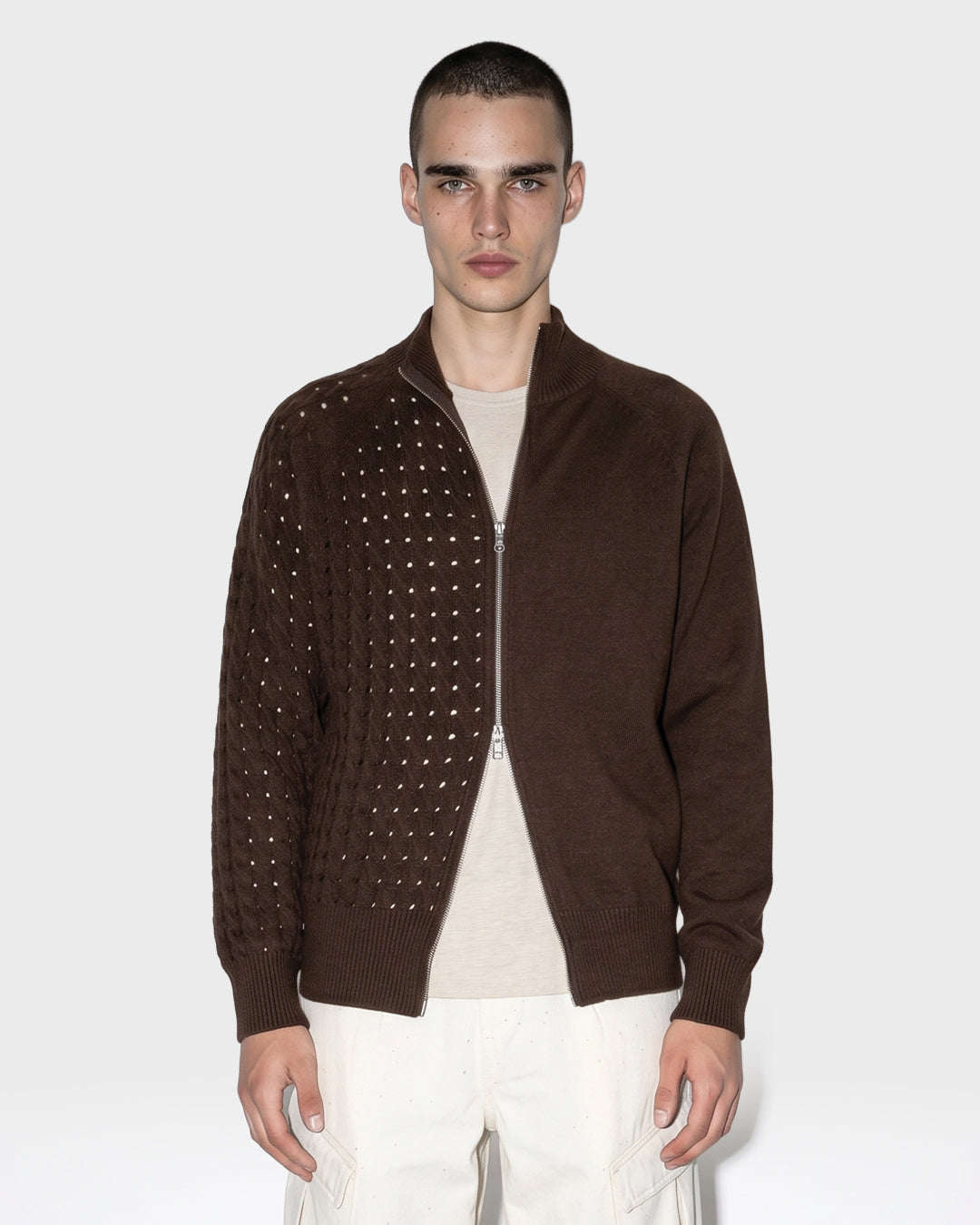 Cardigan mezza treccia