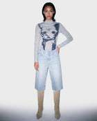 Reverse Denim Capri