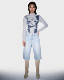 Reverse Denim Capri