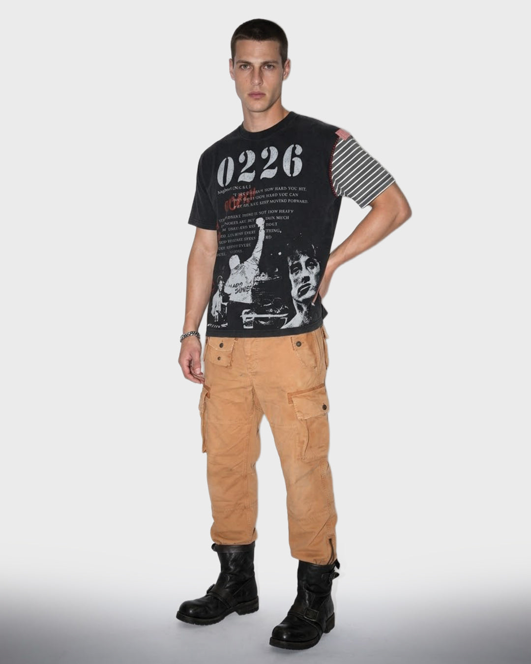 T-shirt con taschino Shibori
