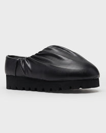 Ruched Leather Mule