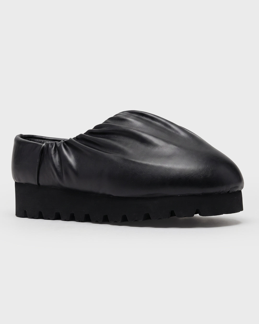 Ruched Leather Mule