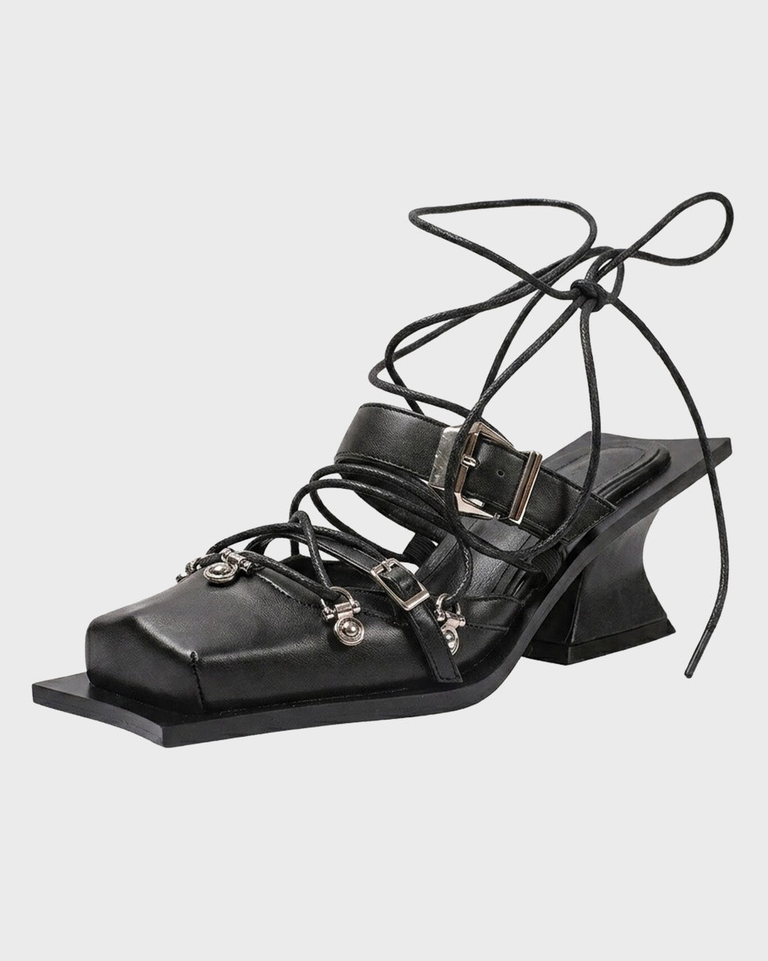 Matte Lace Cap Toe Heels