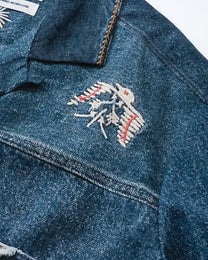 Folk Denim Print Camp Shirt